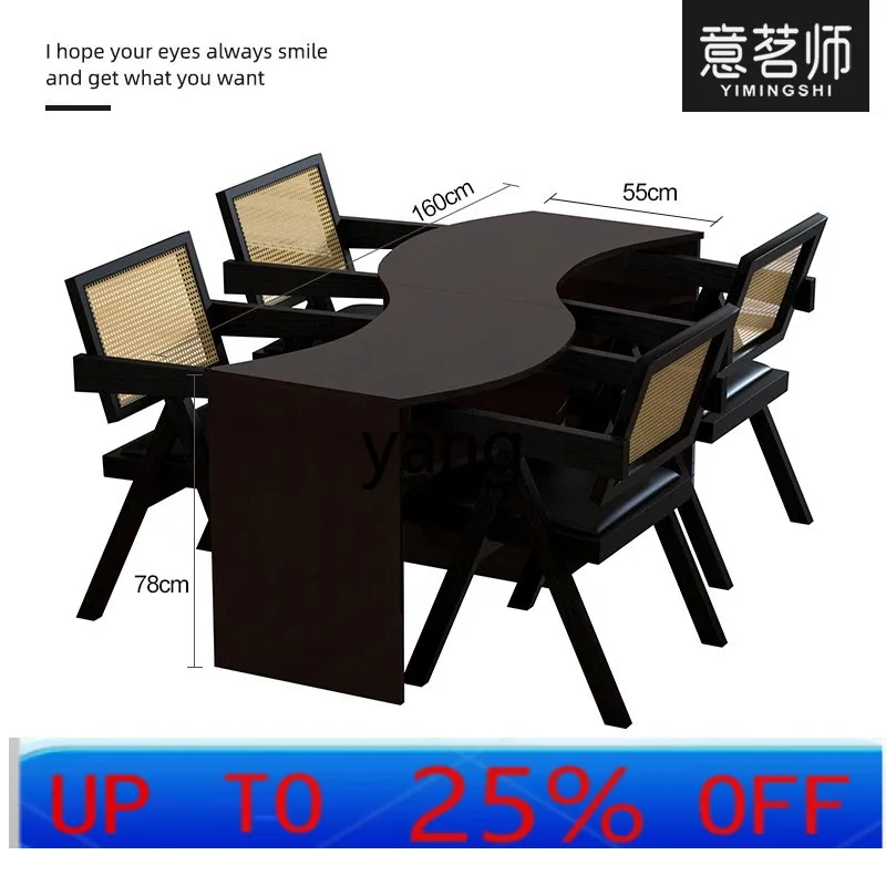 LH  modern simple style black S-shaped manicure table single double manicure table