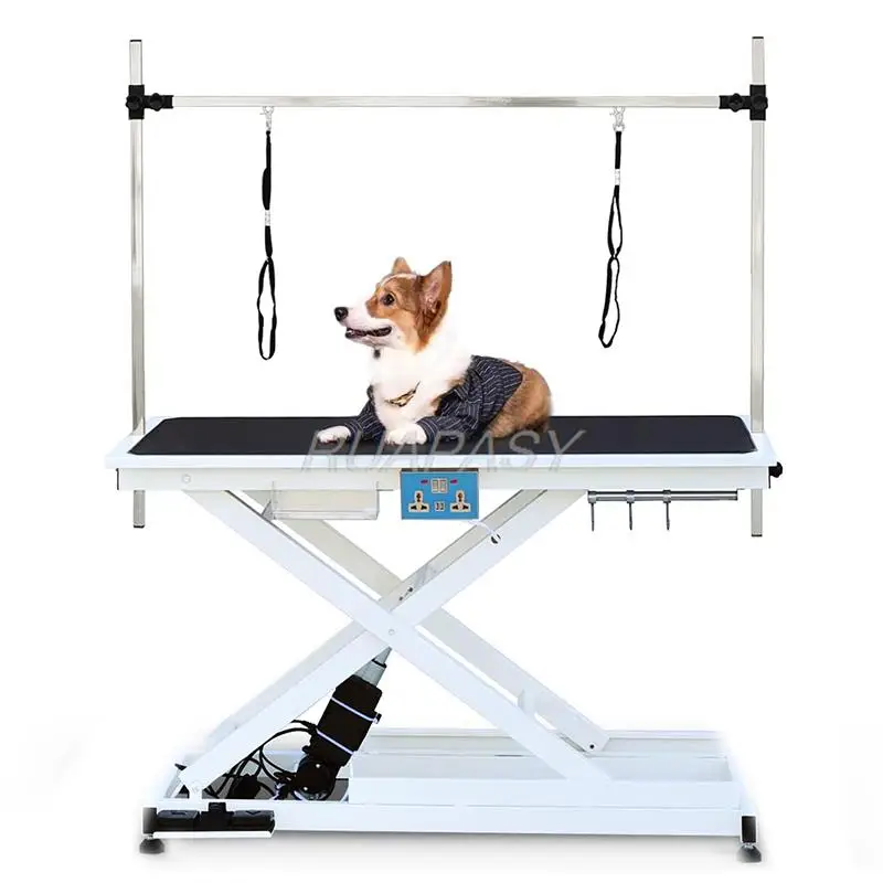 Height Adjustable Large Dog Pet Grooming Beauty Table Electric Hydraulic Dog Trimming Grooming Table With Arm Noose Heavy Duty