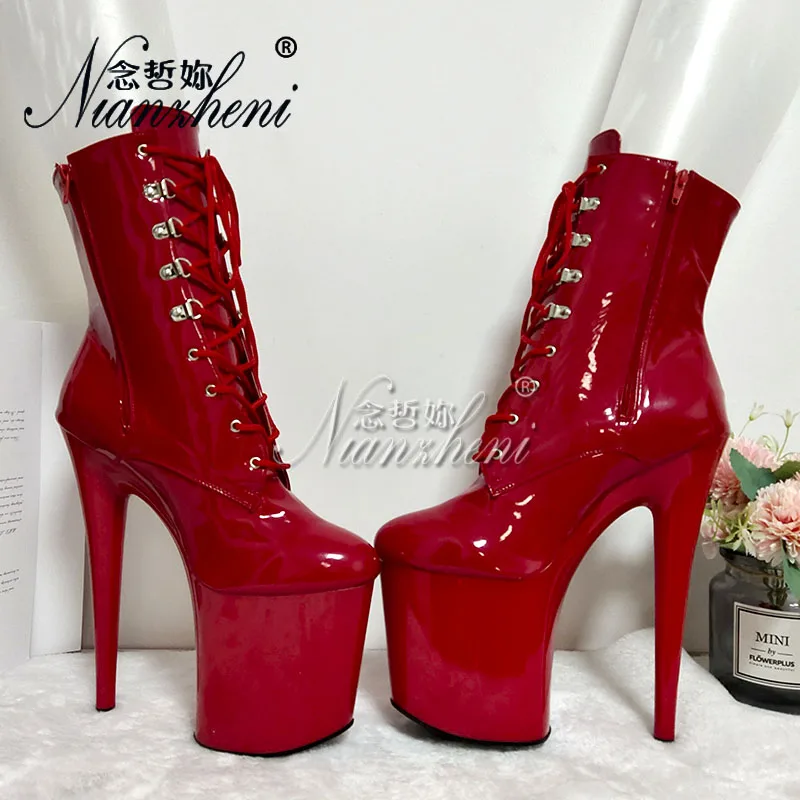 

Реальные фотографии Платформа Экзотическая боевая обувь 20 см Сексуальный фетиш 8-дюймовый тонкий каблук Ботильоны для танцев на пилоне Круглый носок Стриптизерша Обувь для танцев на пилоне