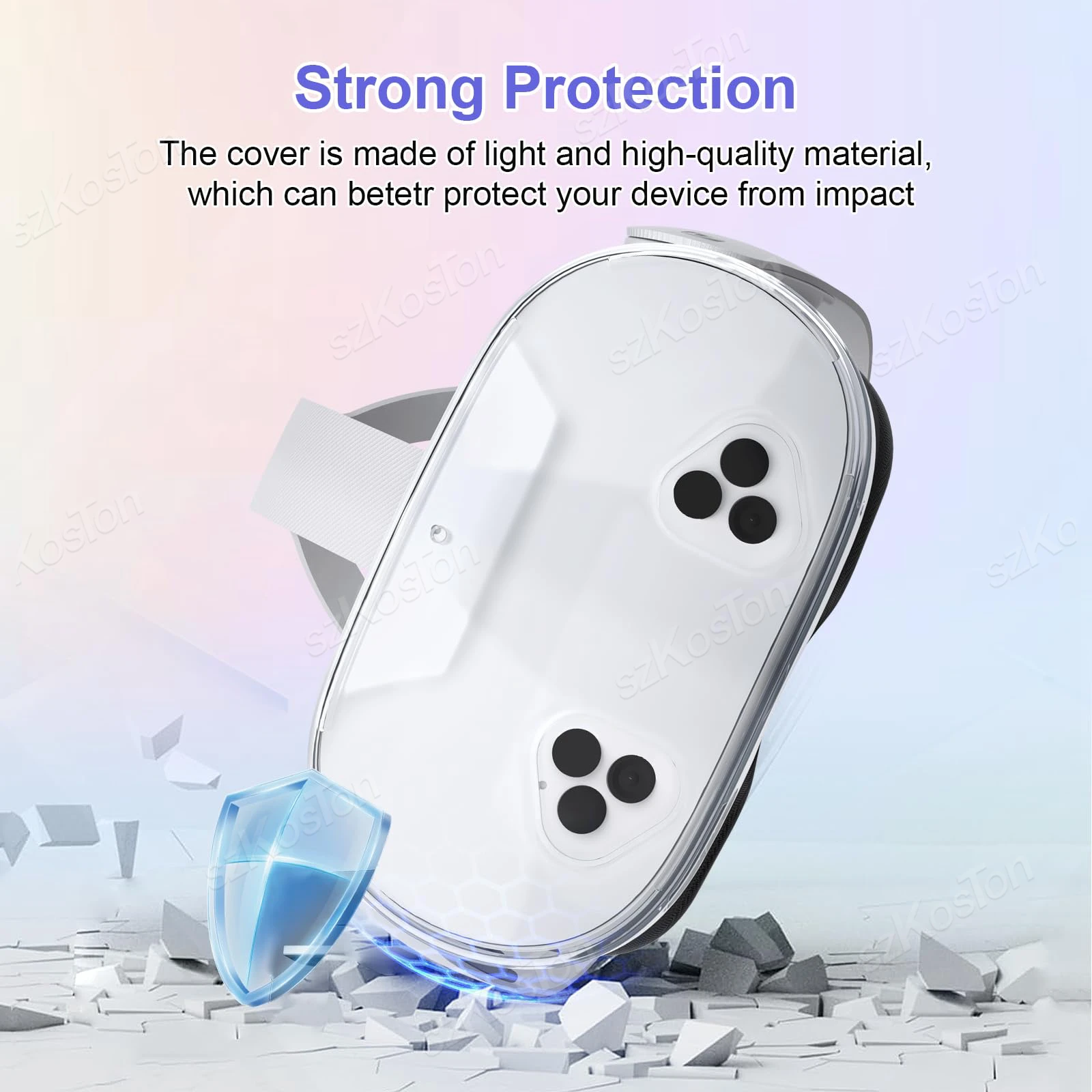 مجموعة غطاء حماية لـ Meta Quest 3S حافظة شفافة من مادة TPU وغطاء عصا التحكم لملحقات Meta Quest 3S