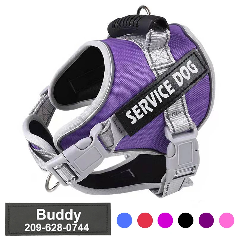 

Personalised Big Dog Harness With Rubber Handle Adjustable K9 Dog Vest Service for Large Dog Walking Accessories