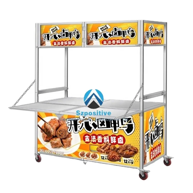 custom.Stainless Steel Catering Equipment Mobile Food Carts Vending Truck CART Street Snacks