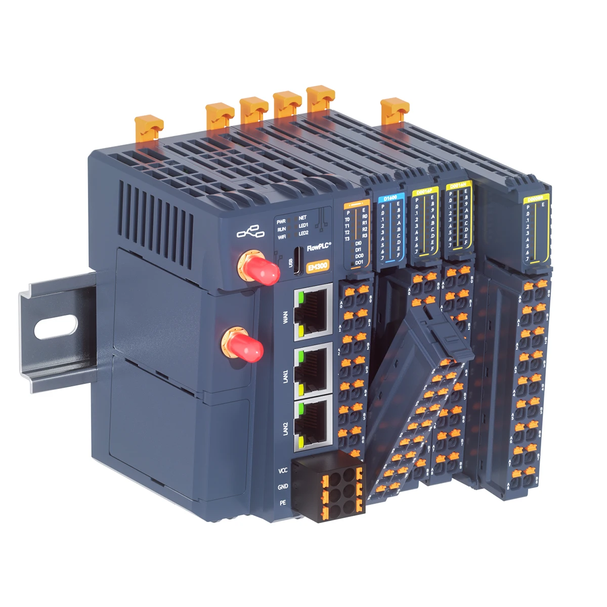 All in One Programmable Controller 4RS485 High IO Density Node RED Local Logic with 4G Ethernet Industrial Controller