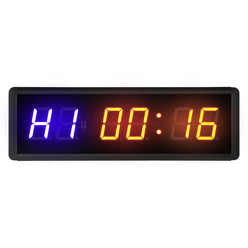 A44Z-Gym Timer,LED Interval Timer Digital Countdown Wall Mounted Clock Fitness Timer,Digits Down/Up Clock Stopwatch For Home