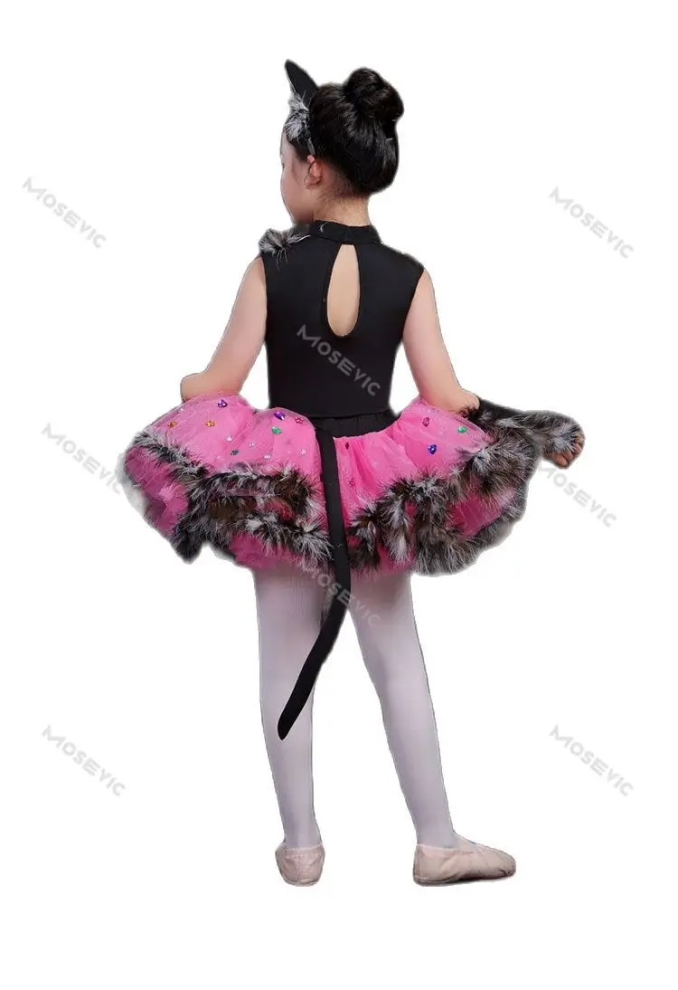 Kitten Cat Dance Girl halloween Costume Contemporary Dance Costumes Kids Stage Clothes Modern Dance Jazz Costumes For Girls