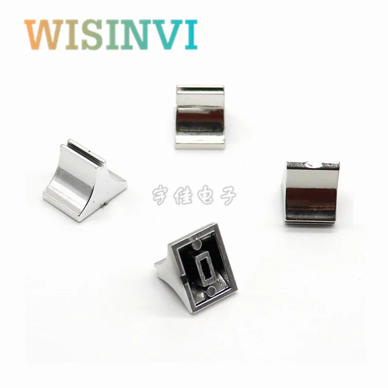 10 PCS Sound card volume push key cap mixer fader cap silver plated push rod cap aperture 4MM DJ disc player