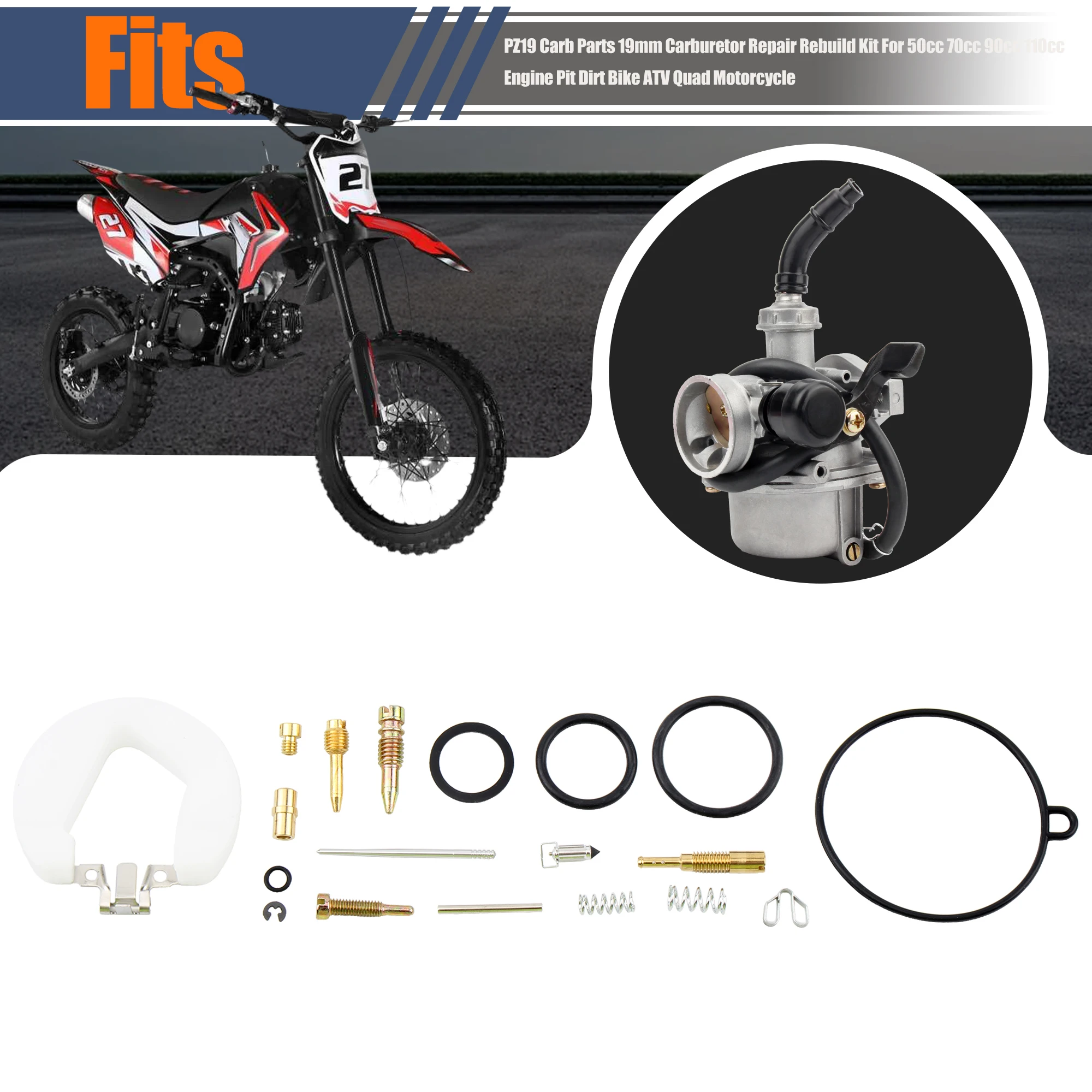 PZ19 Vergaser Carb Reparatur Rebuild kit teile Für Dirt Pit Bike ATV Quad 70cc90cc100cc110cc125cc Go Kart Motorrad Motocross