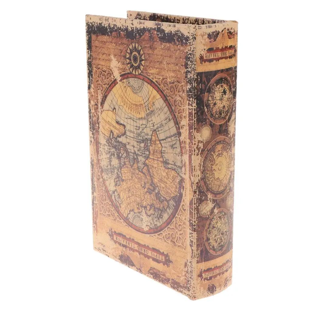 Wooden Decorative Books Props Vintage Jewelry Organizer Box Simulation Book Shape for Bookshelf Storage and Display