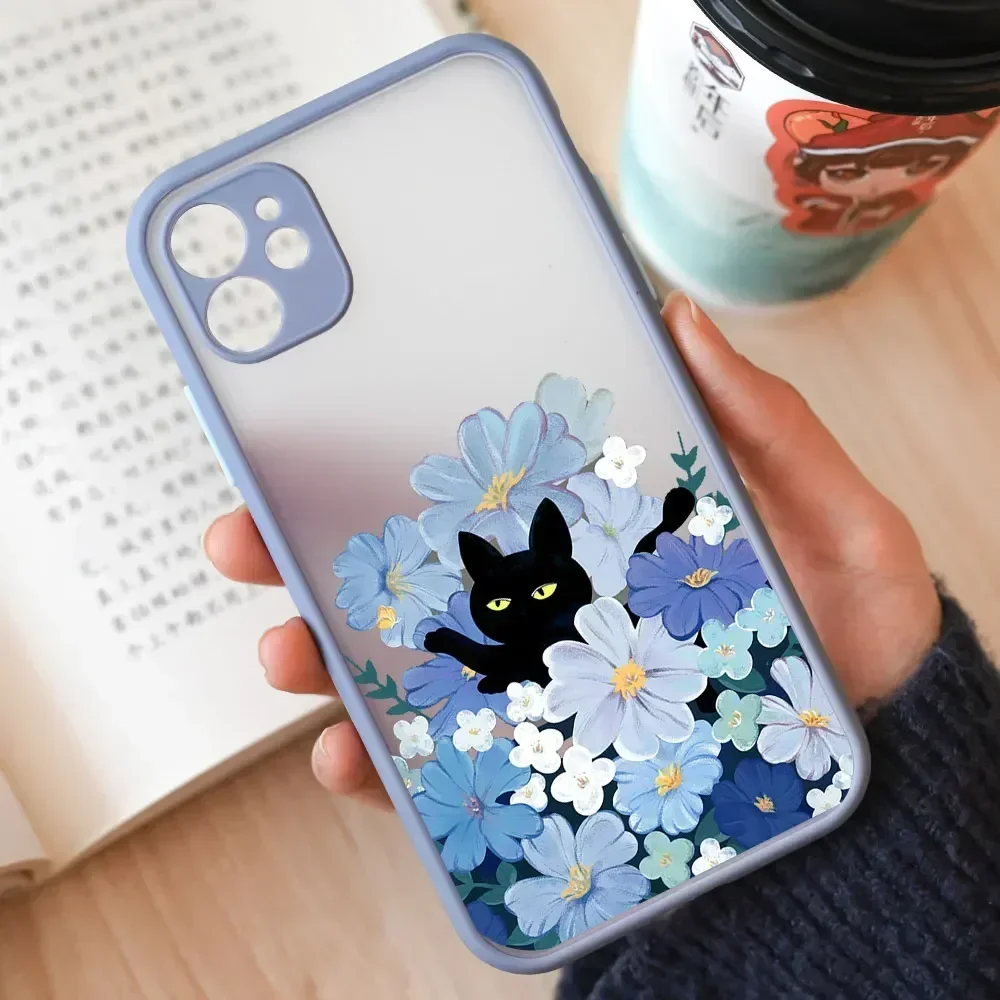 Retro Oil Painting Van-Gogh Cat Etui na telefon IPhone 16 15 13 12 11 Pro Max Mini 14 Plus SE2020 X XS XR Wstrząsoodporne twarde etui