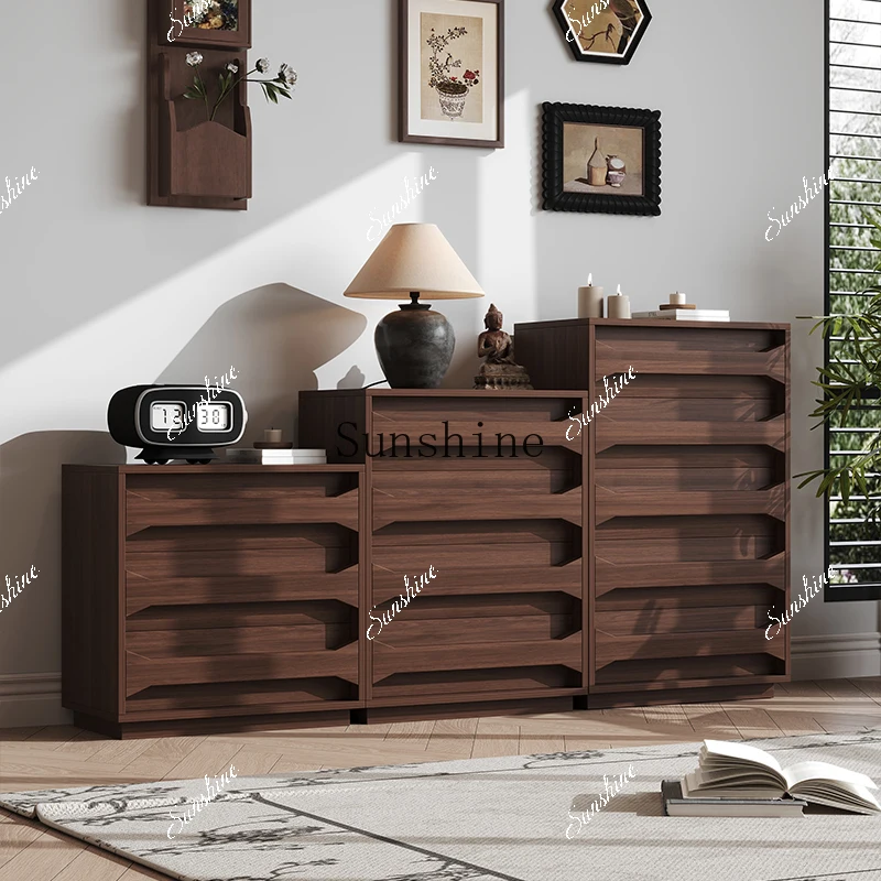 Medieval style household bedroom solid wood five or six buckets living room storage bedside drawers cabinet  FT