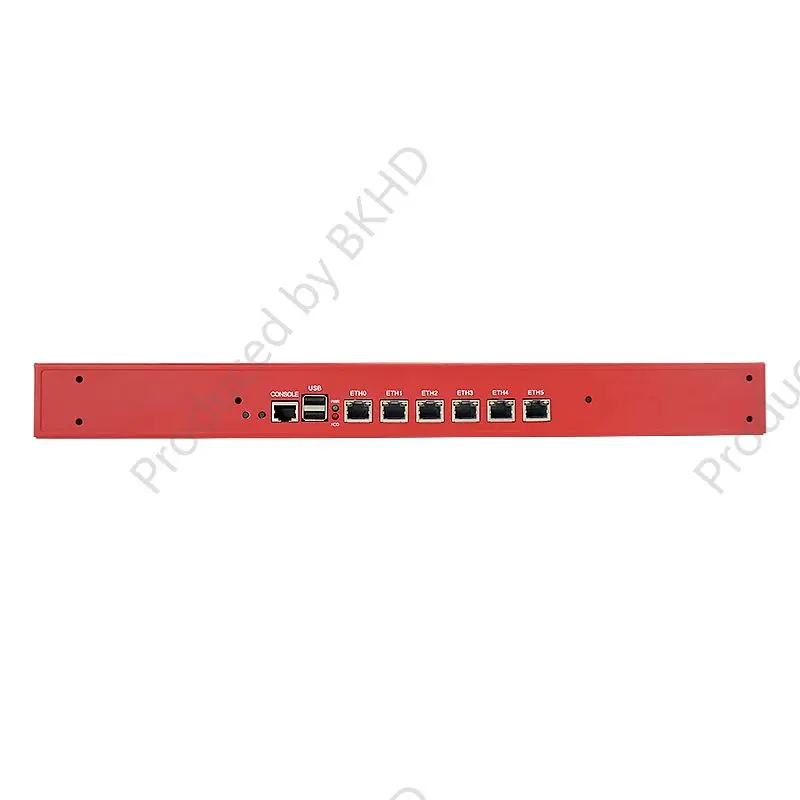 IKuaiOS 1U Red Rackmount Network Device Ivy Bridge Intel Core i3 i5 i7 6x1G 2.5G Compatible with Pfsense Mikrotik VyOS 989 6L