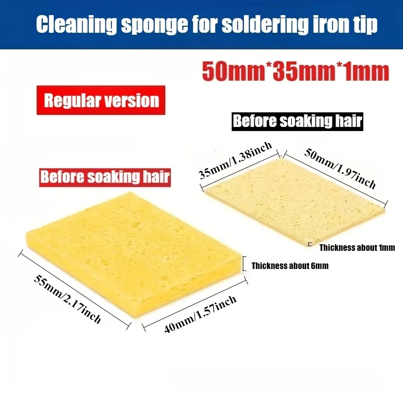 10PCS High-Quality Professional Soldering Iron Tip Cleaning Sponge, High Temperature Resistant Compressed Wood Pulp Cotton view 3