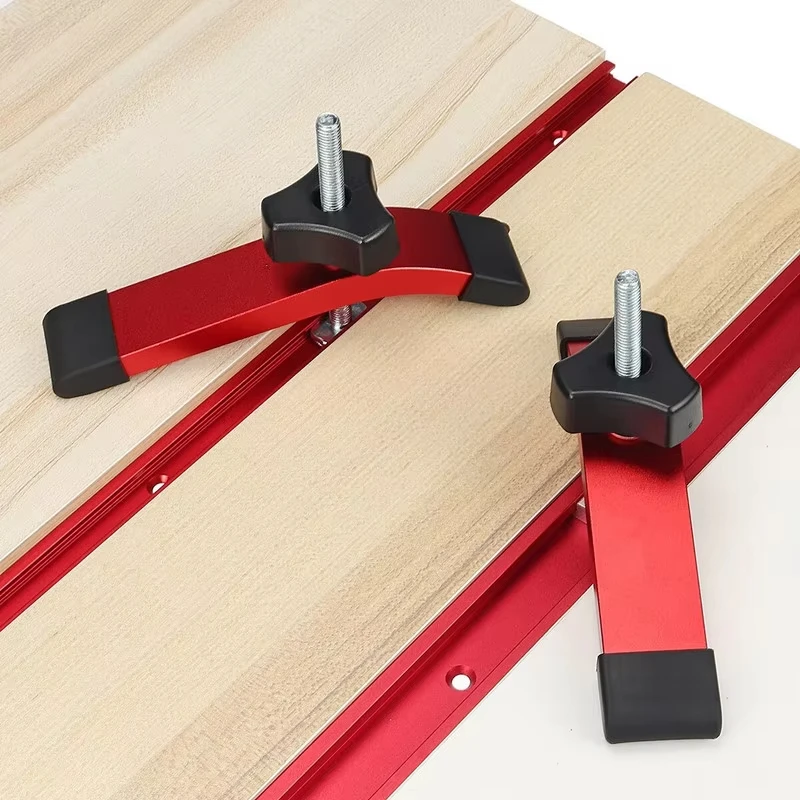 1/2 pièces Serre-joint à serrage rapide en aluminium, plaque de pression, bloc coulissant pour rainure en T, outil auxiliaire pour table d'établi