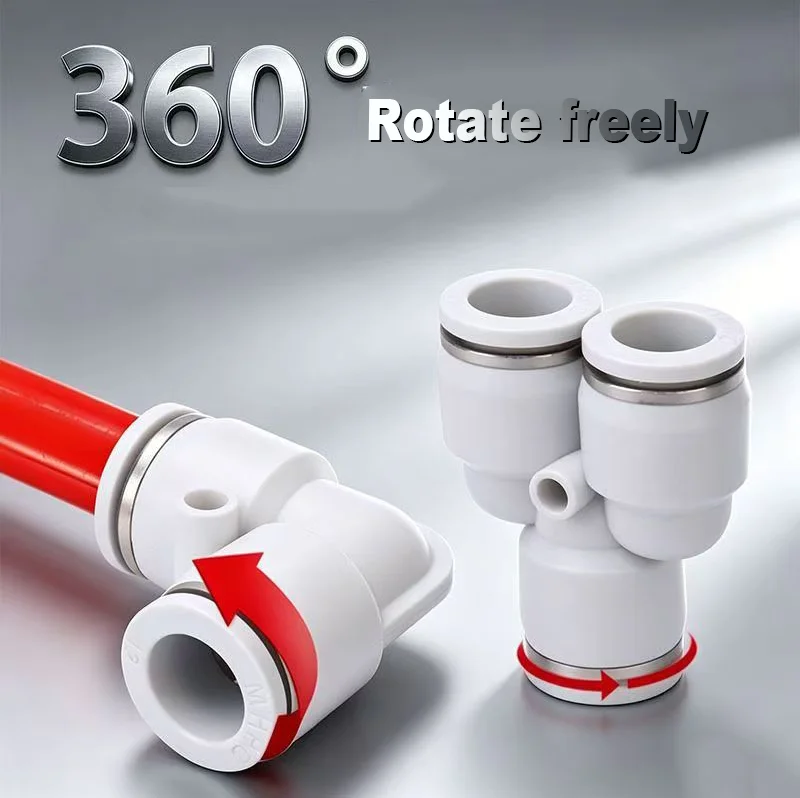 4mm-12mm Pneumatic Fitting High Strength Plastics Pipe Connectors Fittings Thread Tube Connector PU PLM PZ PE PY PV PM Adapter