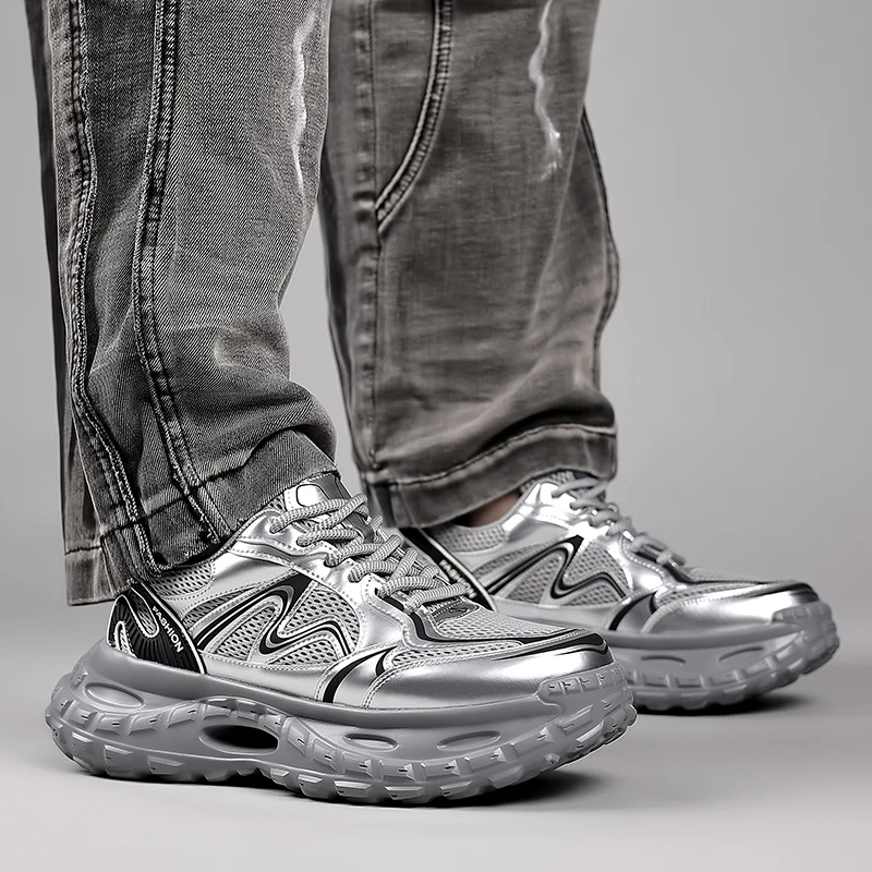 

Повседневная дышащая обувь на толстой подошве, увеличивающая рост, универсальная повседневная модная обувь, мужская обувь, летняя модная новая повседневная спортивная обувь