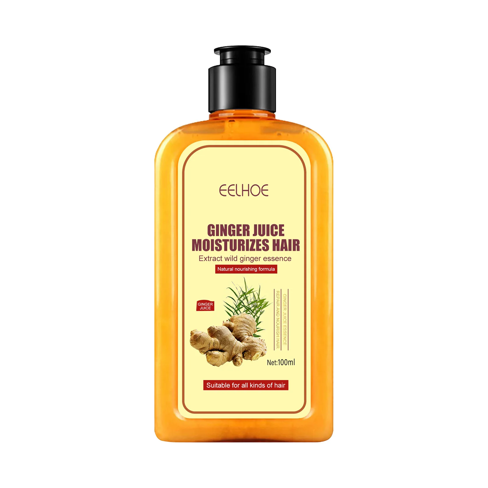 100ml Professional Hair Ginger Shampoo Hair Regrowth Dense Fast Thicker Hair Growth Shampoo Anti Hair Loss Product