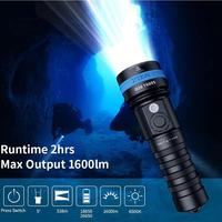 XTAR D26 1600S LED 1600 Lumens Scuba Diving Flashlight Ultra Bright Dive Torch Diver Underwater IPX8 100 Meters Submarine Lights