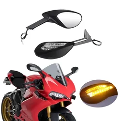 Fit For 2015 - 2020 Ducati Panigale 1299 959 Motorcycle Rearview Mirror With LED Turn Signal Light 2016 2017 2018 2019