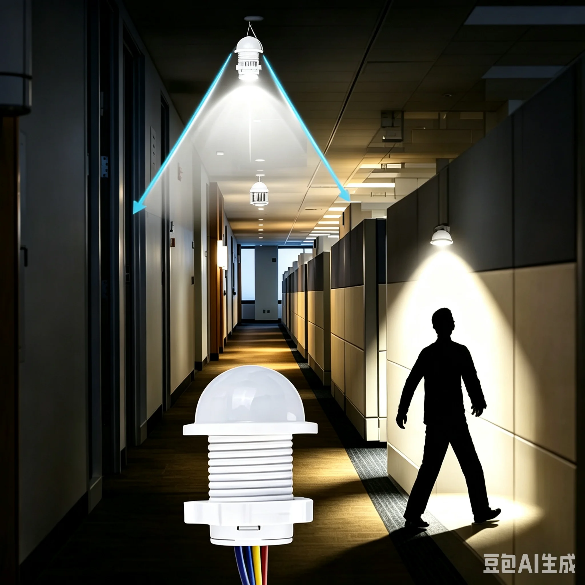 Détecteur de mouvement infrarouge PIR, interrupteur de lumière à détection automatique pour lampe de plafond, éclairage LED