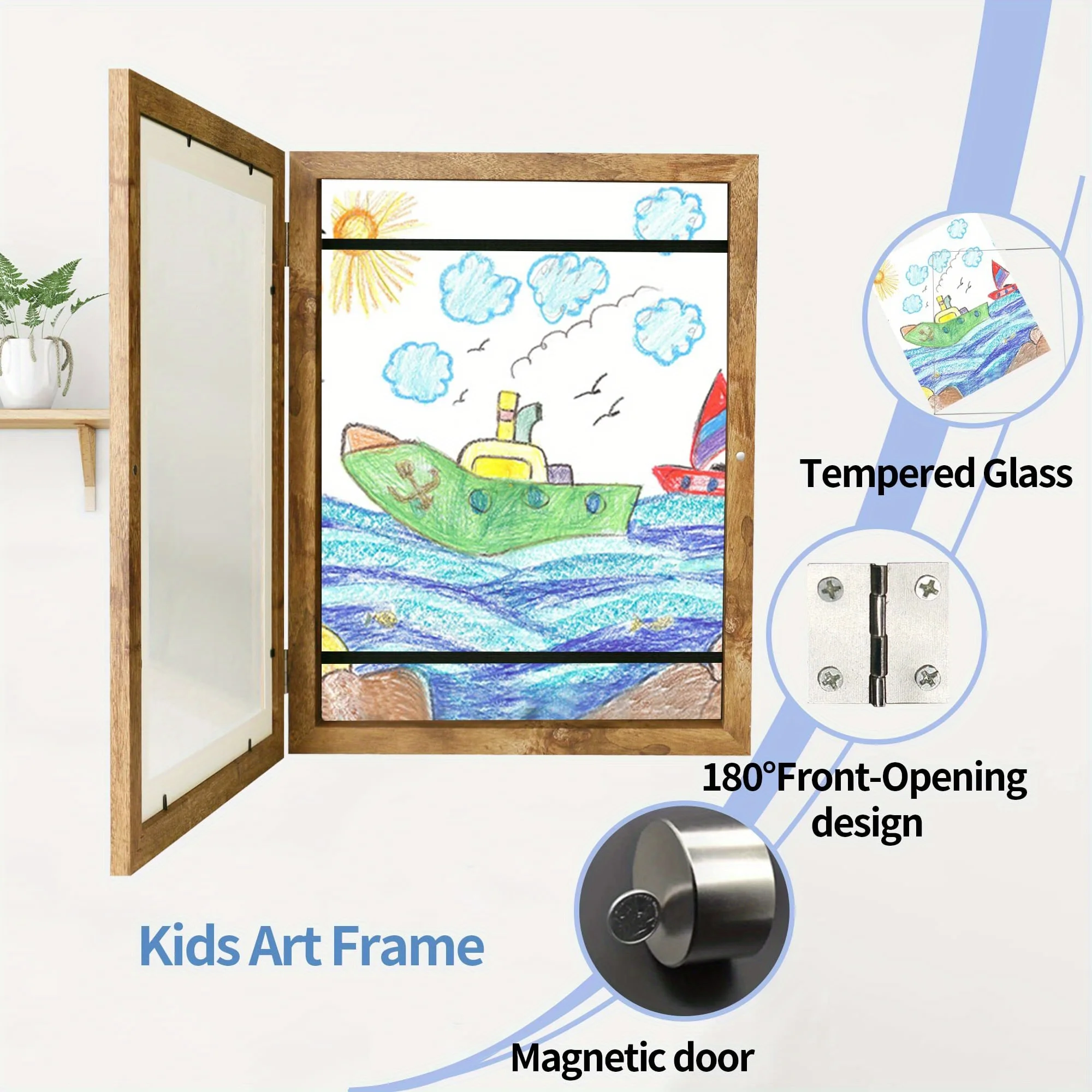 Kids Art Frames,Front Opening Kids Artwork Frames Changeable,Artwork Display Storage Frame for Wall,Holds for 3D Picture,Crafts