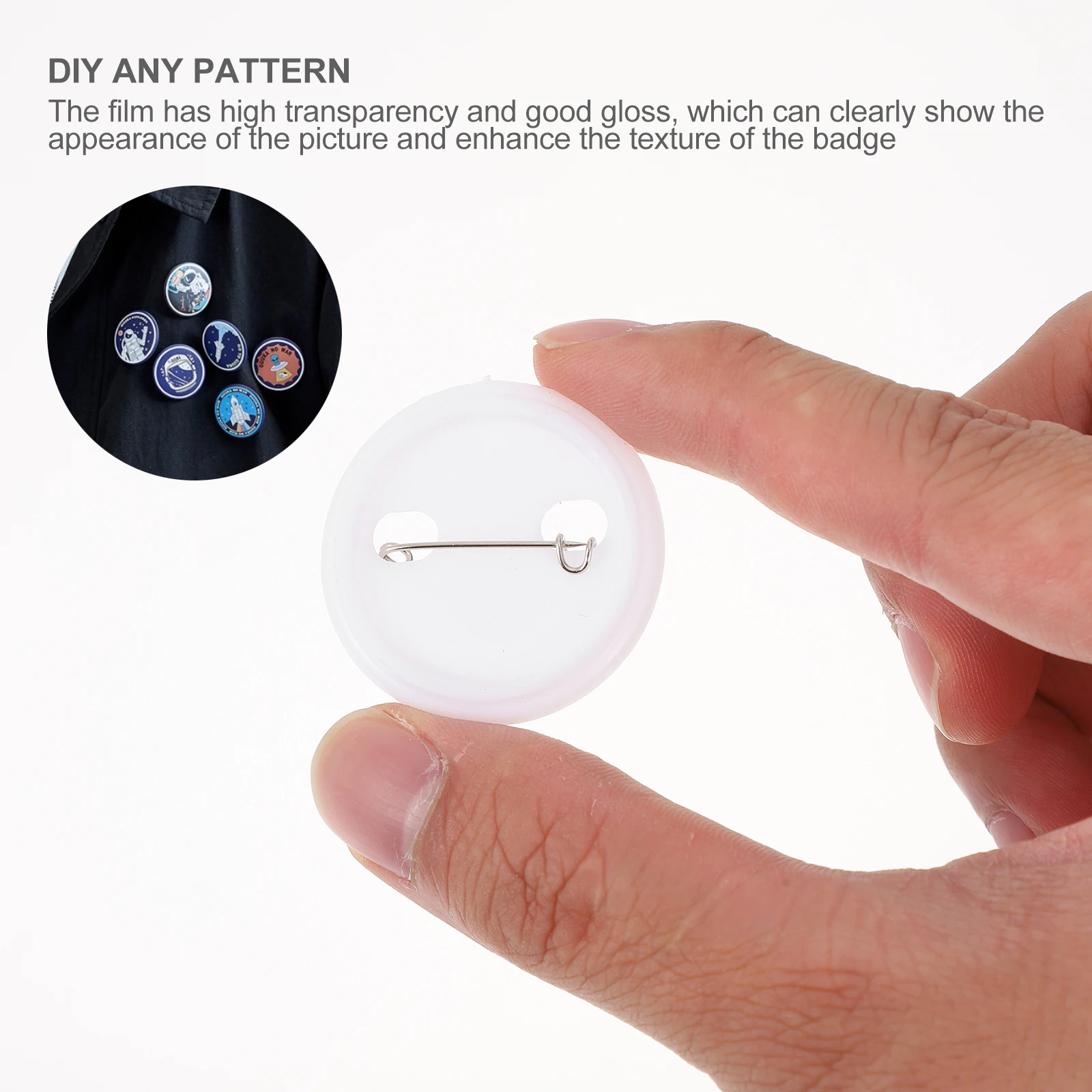 

100 Sets Blank Badge Buttons Blanks Base Making Supplies The Circle Plastic Kit Badges