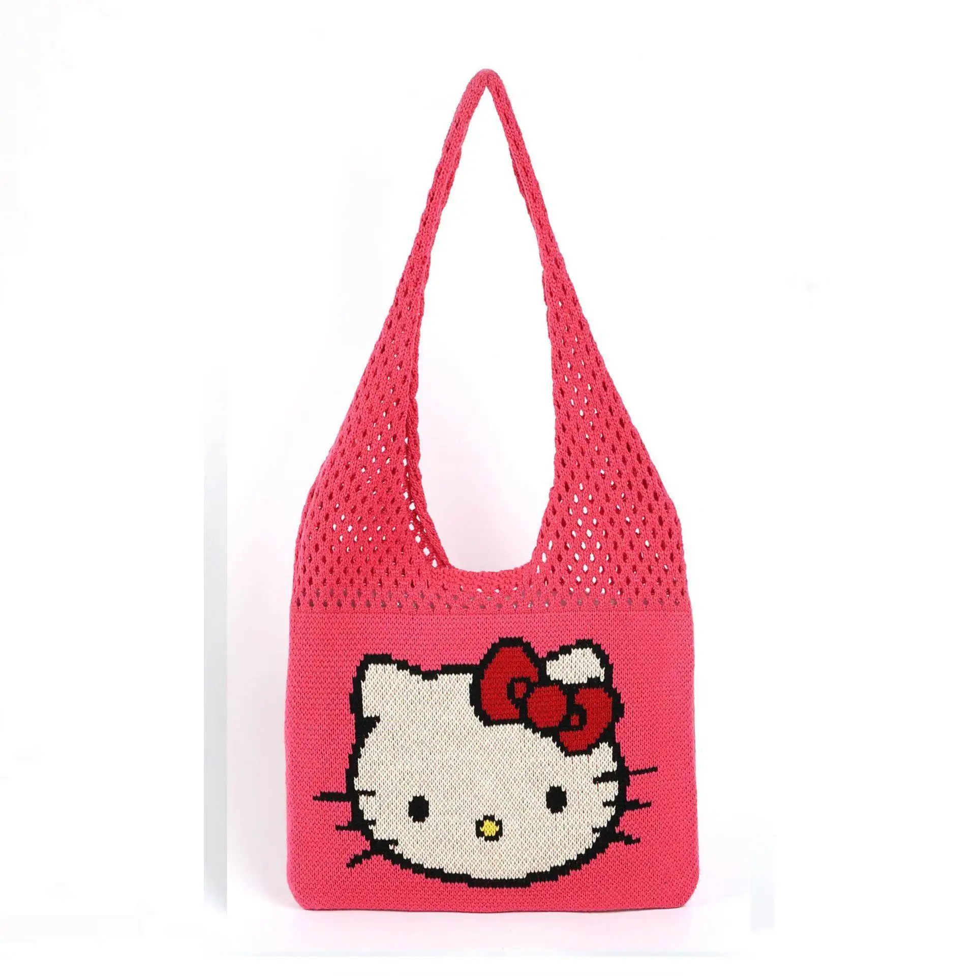 hanfuny-hollow-knitted-women's-hellokit-pink-armpit-net-bag-oulder-bag-tote-bag-korean-sle-commuting-personali