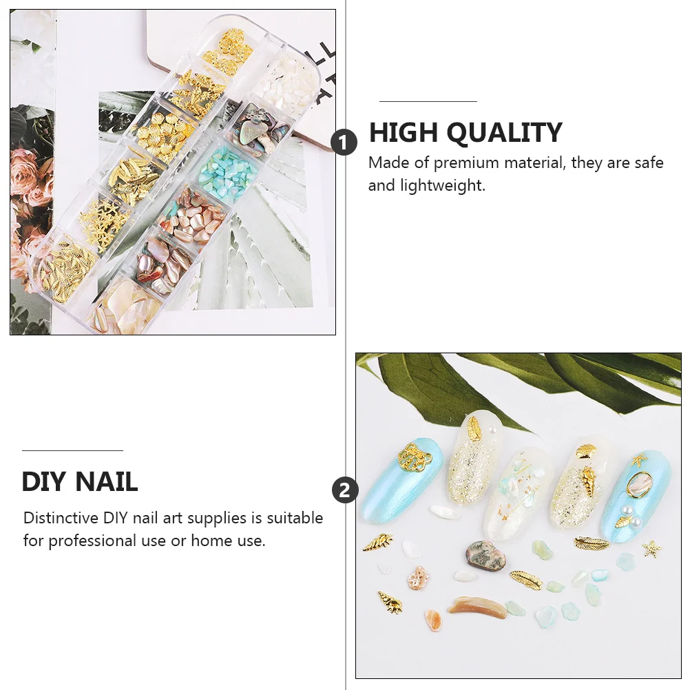 

2 Boxes Nail Accessories Set Manicures Decoration Kits Accessory DIY Ornament Charm Irregular Art