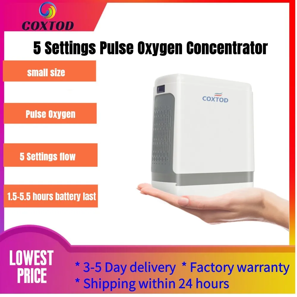 Dropshipping 5 Setting Portable Oxygen Concentrator Pulse Machine Household O2 Bar Travel Oxygenerator