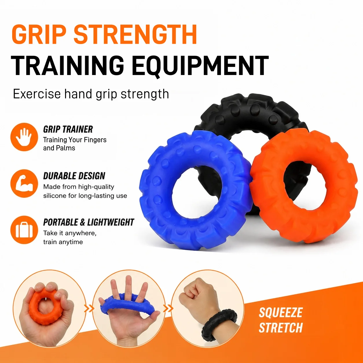 Silicone Hand Muscle Physical Exercise Assistant for Grip Strength Training Finger and Forearm Exercise Portable Daily Training