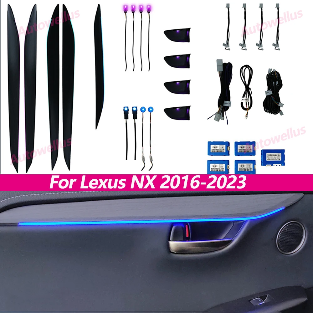 

64 colors APP Control LED ambient light for Lexus NX 2016-23 atmosphere light door panel light interior lighting modification