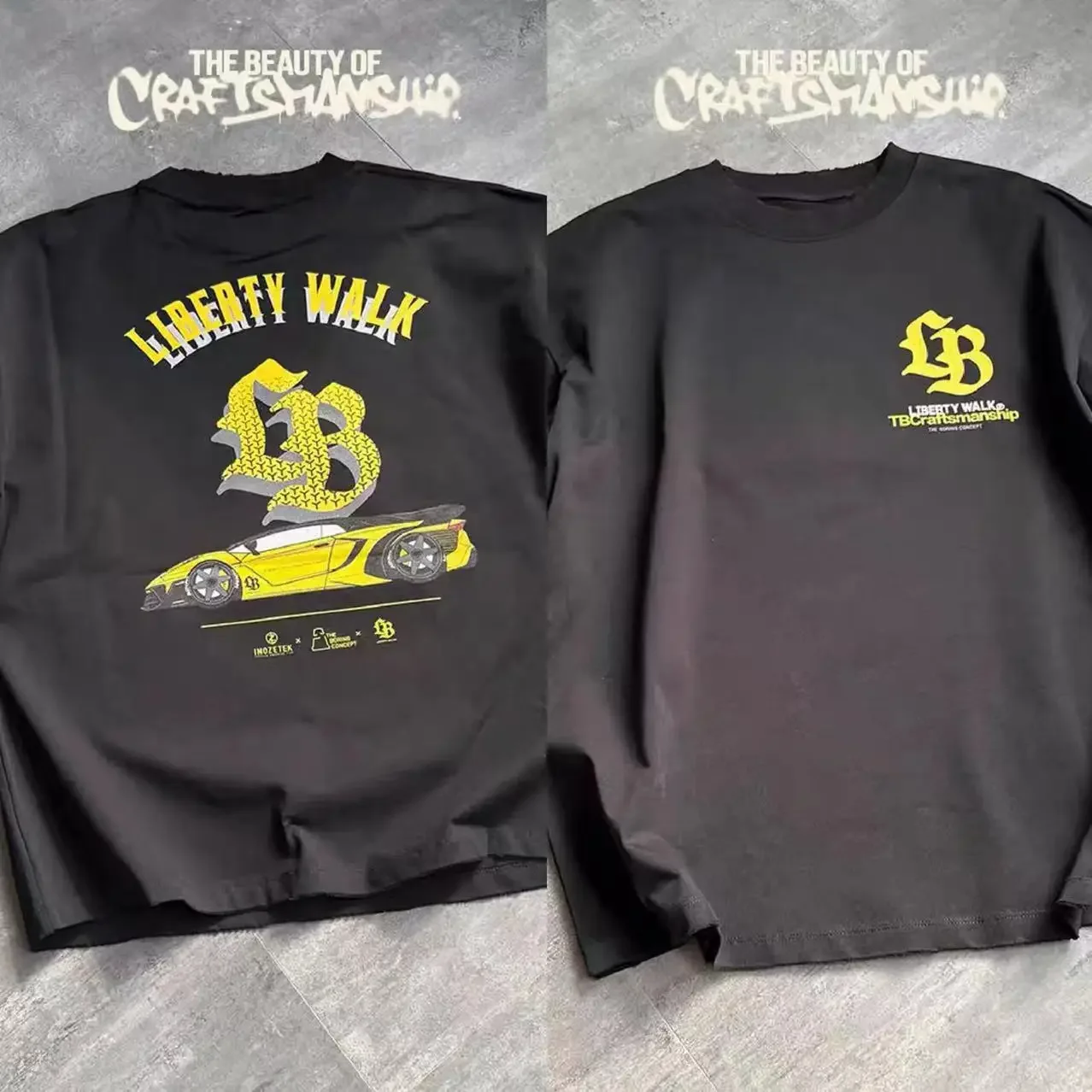 

Libertywalk LB x inozetek x TBC совместный принт, мужская и женская повседневная летняя футболка с короткими рукавами