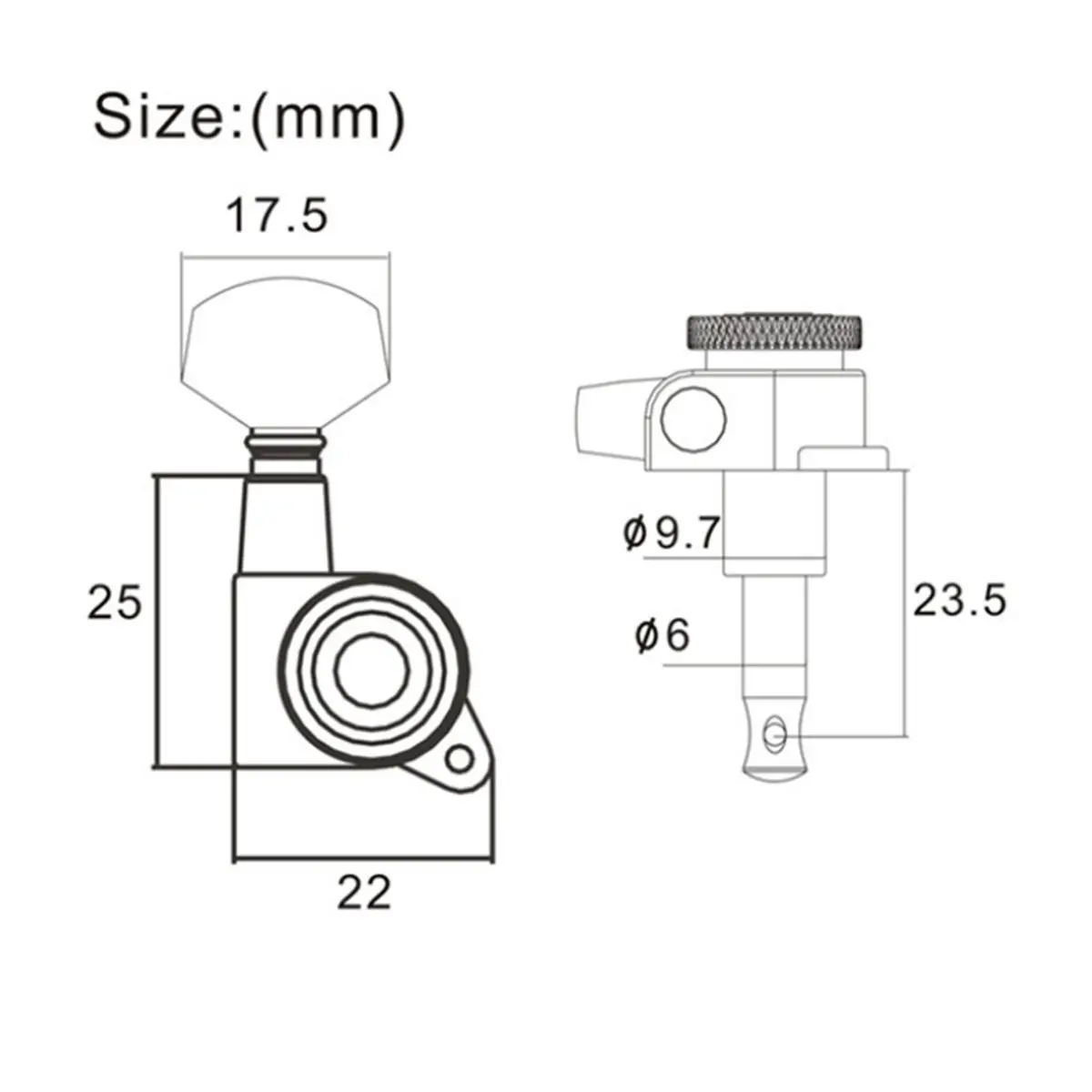 AD12 6 Pcs Right Locking Guitar Tuners High-Precision 1:18 Gear for Electric & Acoustic Guitars