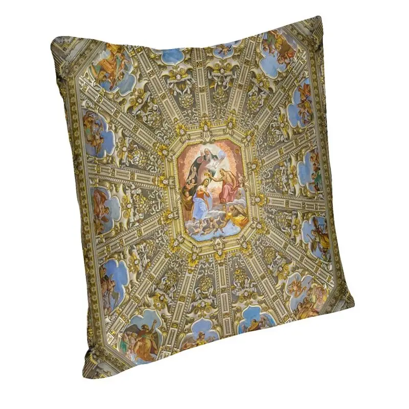 Luxury Basilica Di Santa Maria Maggiore Ceiling Cushion Covers 45x45 Soft Baroque Pillow Case Sofa Square Pillowcase Decoration