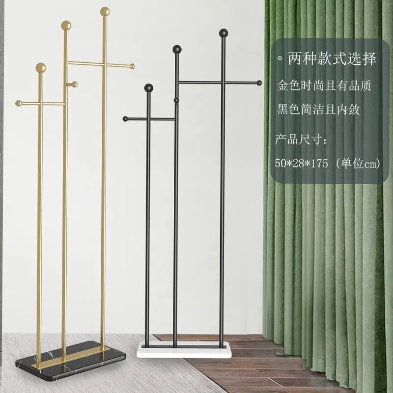 Custom. Floor-Type Coat Hanger Marble Foundation Light Luxury Clothing Store Display Stand Home Bedroom Metal Pendant