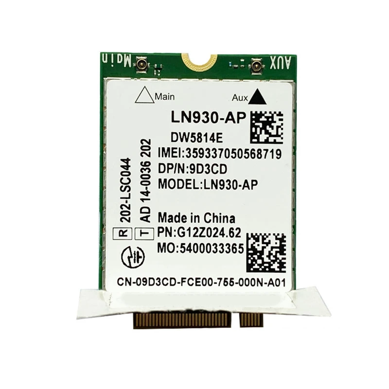 Green Wifi Card For Dell Laptops Latitude 5285 5480 5580 7480 DW5814E For Telit LN930-AP Wifi Card WWAN FDD-LTE NGFF