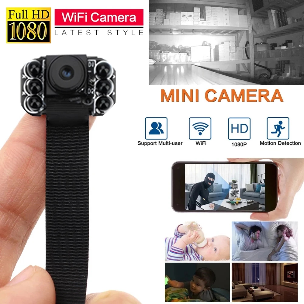 HD 1080P WiFi Camera DIY Camera Mini Camera Infrared Night Vision Motion Detection Support Remote View P2P Micro Webcam