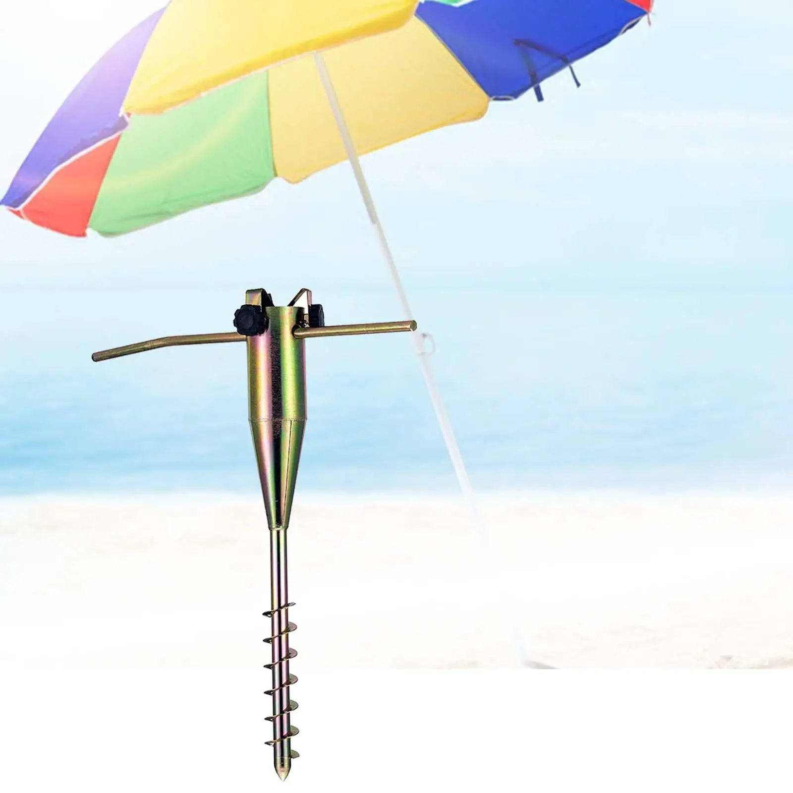 Beach Umbrella Holder Windproof Portable Parasol Holder Umbrella Sand Anchor