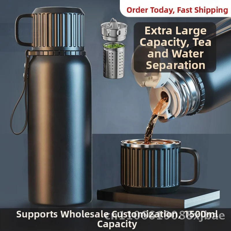 

Чашка-термос большой емкости из нержавеющей стали с умными функциями для мальчиков и девочек — 316, внутренний вкладыш 201, портативный чай с внешним корпусом