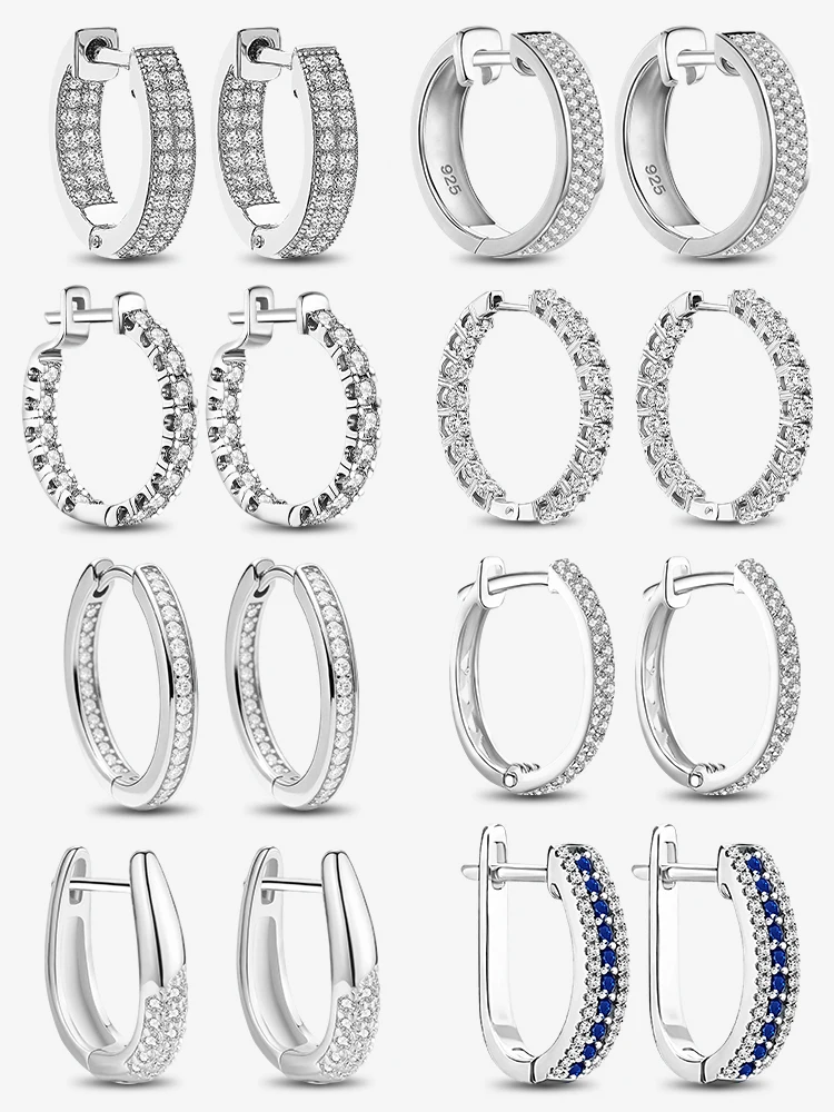 

Серьги из стерлингового серебра 925 пробы, классические, с круглыми цирконами, для женщин, для помолвки, свадьбы, роскошные, высококачественные ювелирные изделия