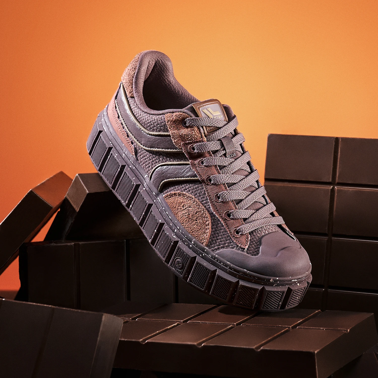 Xtep ChocolateπSkateboarding Shoes For Women 2024 Spring Street Style Women\'s Casual Shoes Lace Up Low Top Sneakers 876118310005