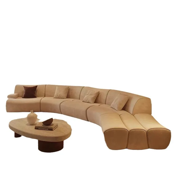 

Modern, simple, special-shaped, lobby, sofa, flannel, sofa, small apartment, living room, creative, bamboo joint