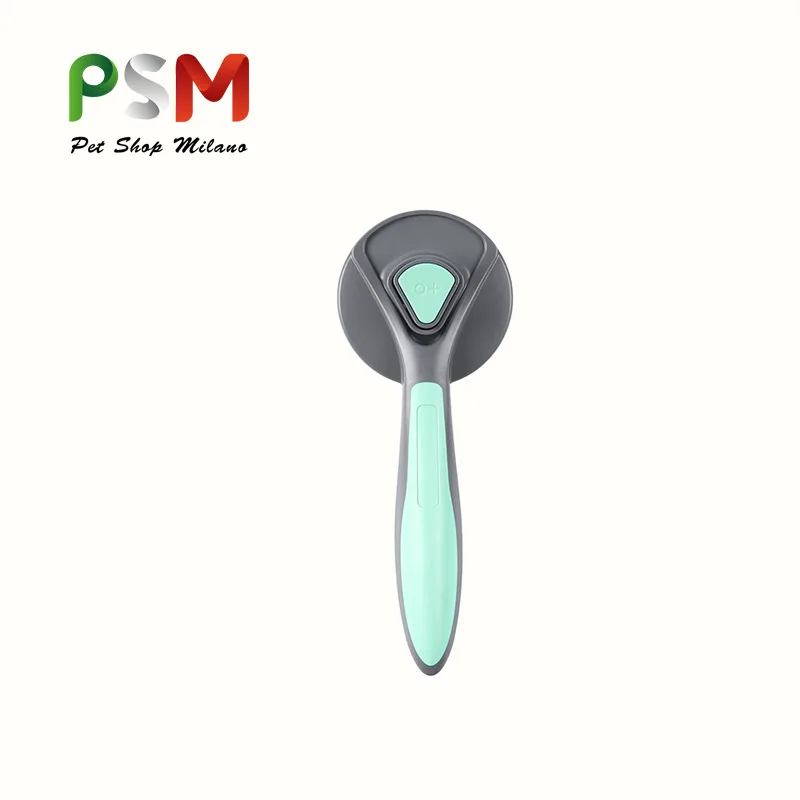 Pet Grooming Brush with One-Button Hair Removal, Self-Cleaning Pet Comb with Anti-Slip Handle for Cat Hair Removal