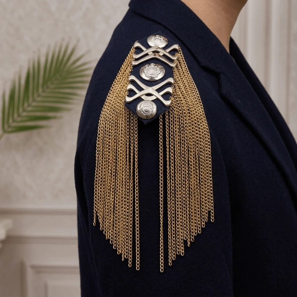 Classic Tassel Epaulettes Dynamic Visual Effects Fancy Looks Shoulder Board Formal Event Dress Group Uniform Collocations