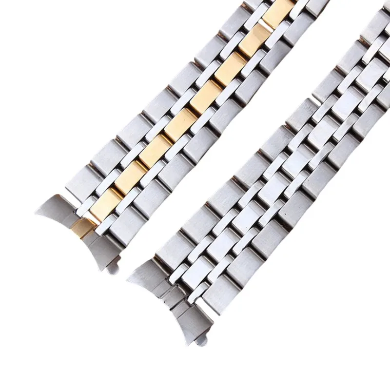 Cinturino per orologio con estremità curva vintage Jubilee in acciaio inossidabile argento oro da 19 mm 20 mm adatto per orologi della serie Tudo