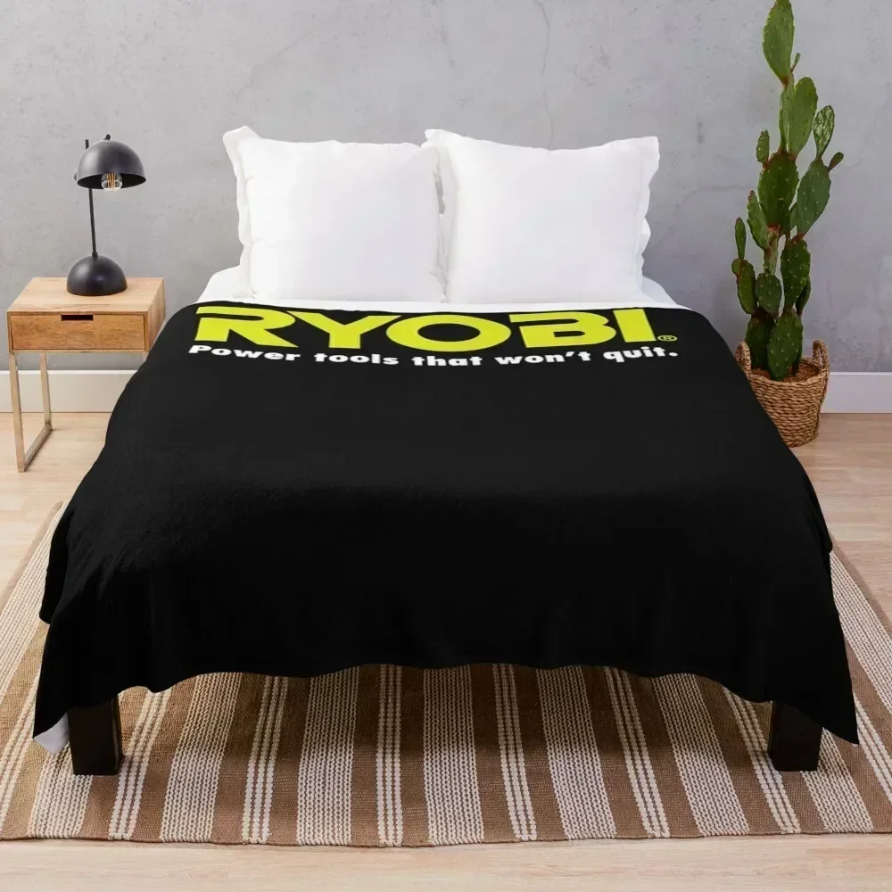 POWER TOOLS RYOBI LOGO Throw Blanket Thin Flannel Fabric Blankets