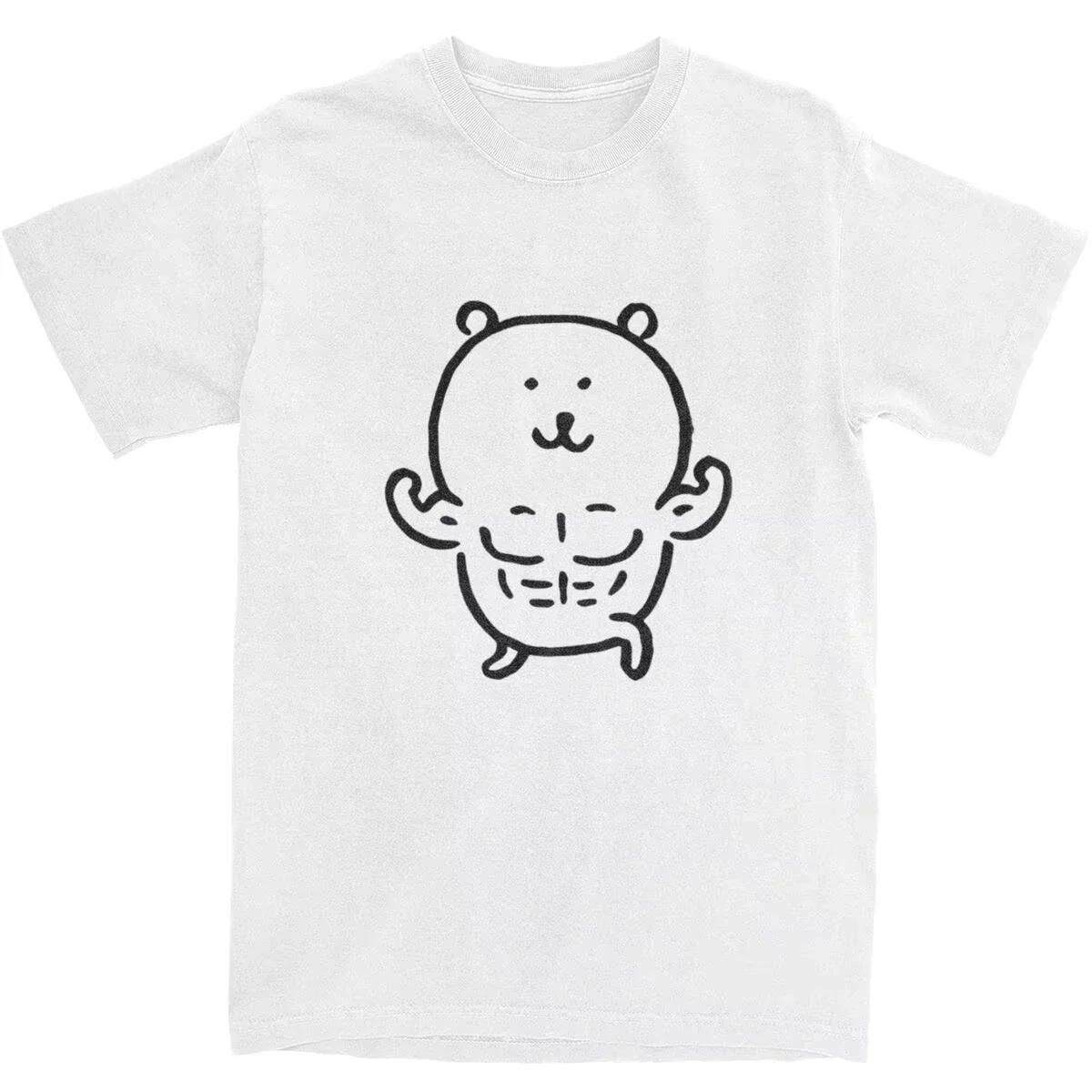 Ours auto-déprécipient japonais et coréen mignon motif créatif col rond T-shirt tendance d'été mode manches courtes