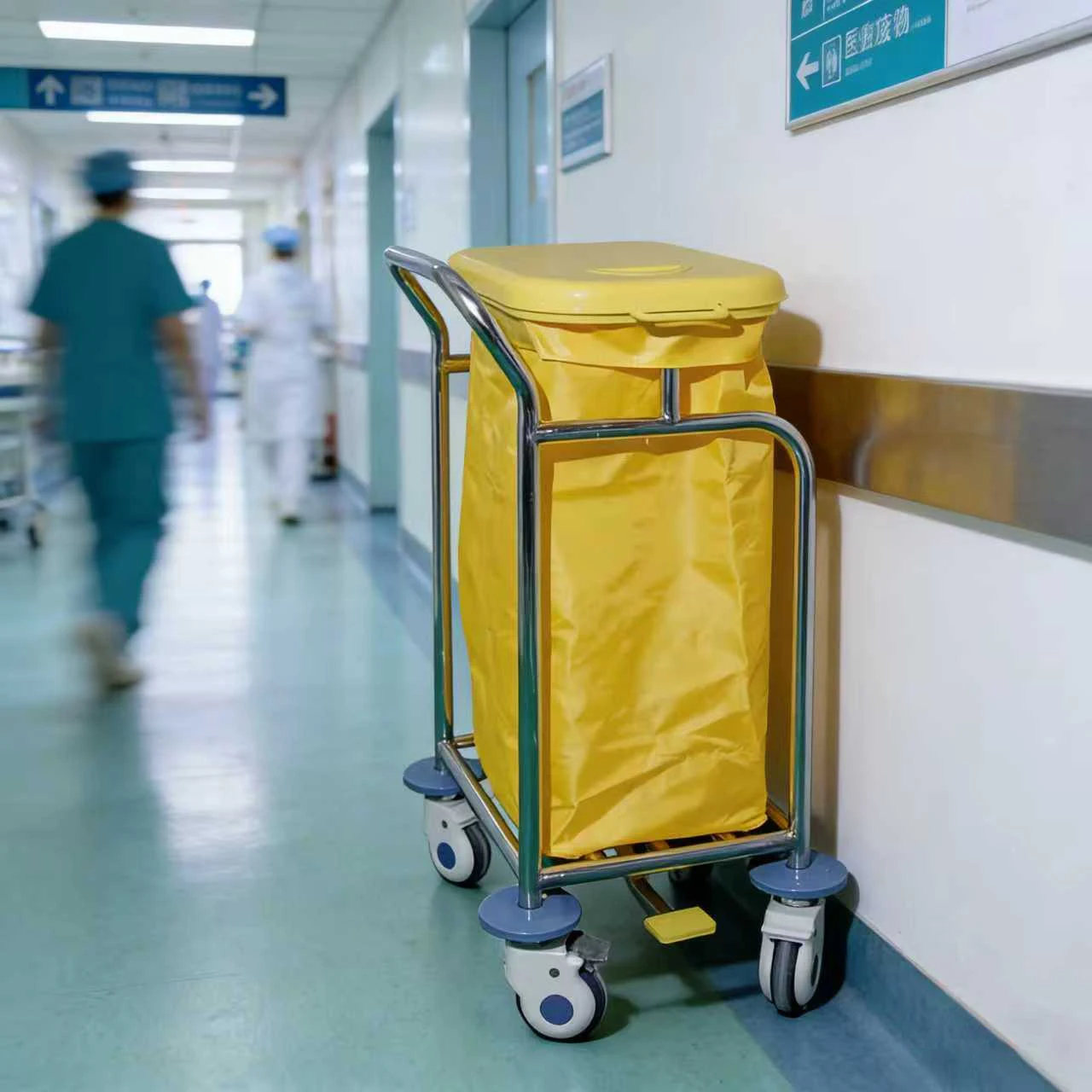 Medical Hospital Furniture Metal Trolley Cart for Dirty Clothes and Linen for Hospitals and Clinics - view 2
