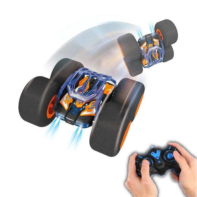 1 sponge four-wheel drive stunt car, wireless remote control toy car for boys and girls, 360 ° rotation and rolling