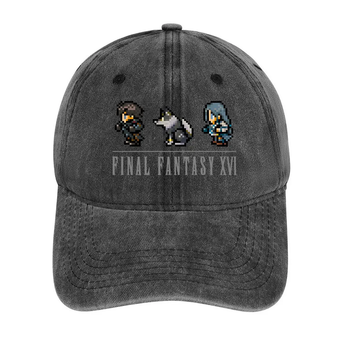

Final Fantasy XVI Pixel Art Ностальгическая и игра — вдохновленная пиксельными персонажами. Промытая бейсболка.