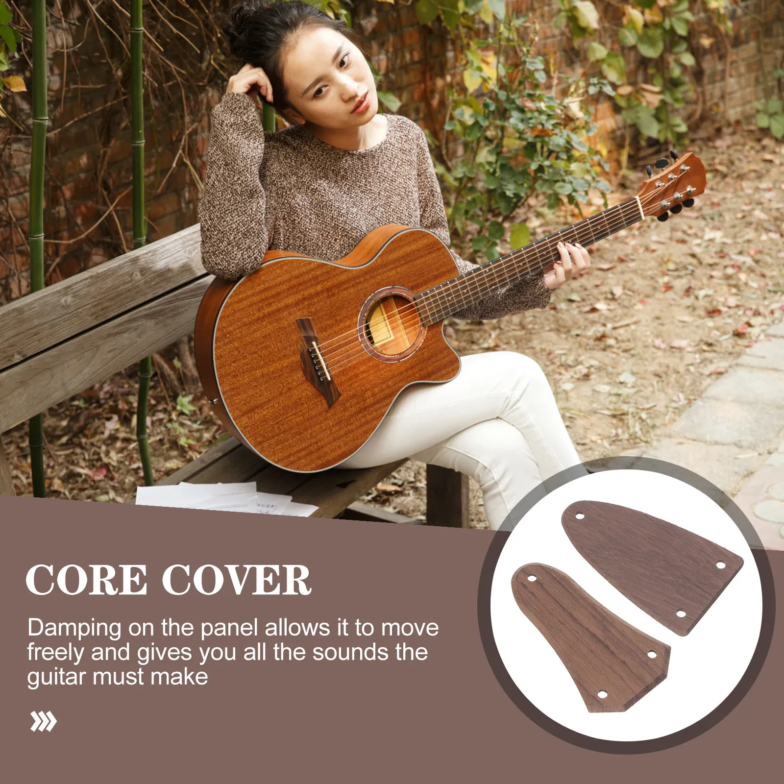 Wood Guitar Truss Rod Covers 2 Piece 3 Hole Electric Guitar Bass Repair Replacement Parts Accessories